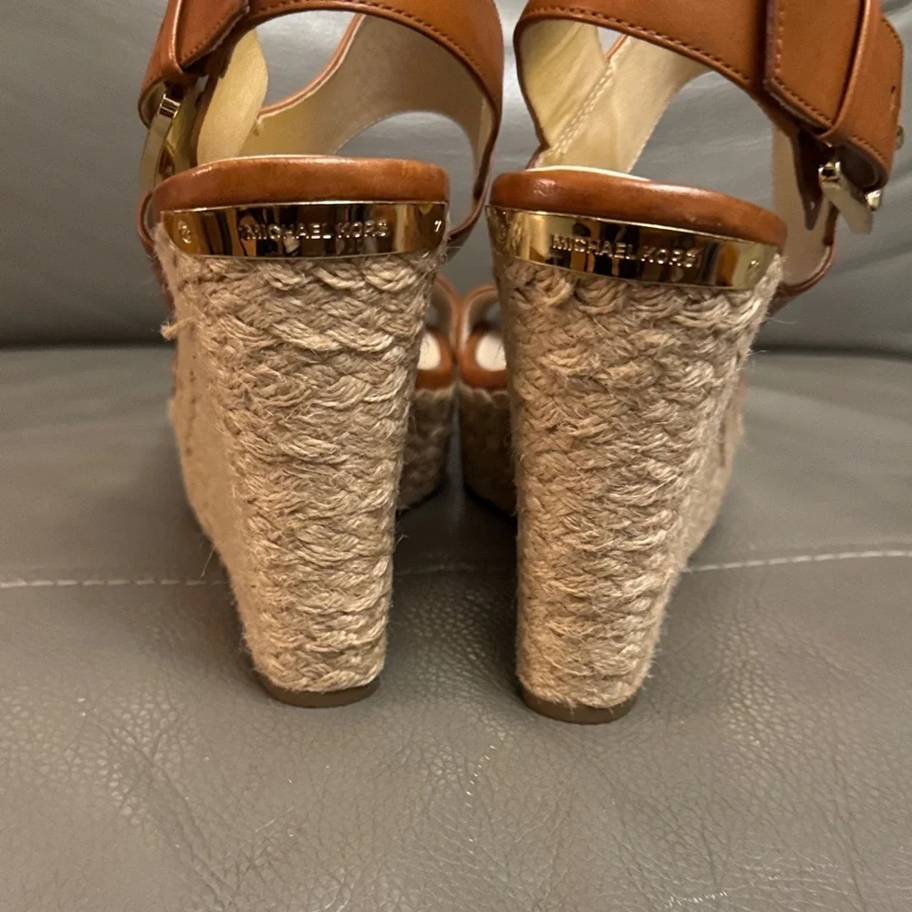 Michael Kors Tan Wedge Sandals